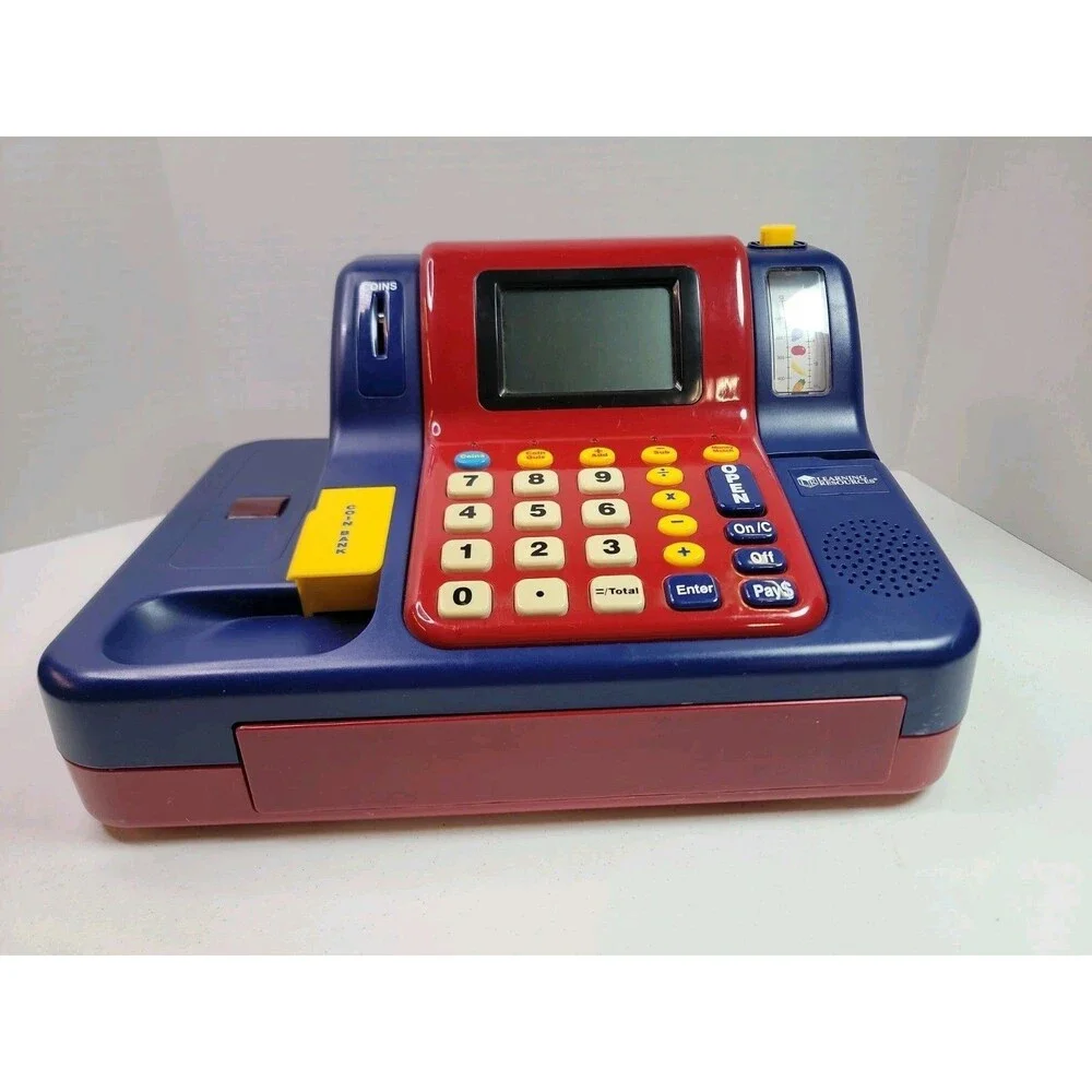 Learning Resources Pretend & Play Calculator Cash Register Toy Register Red Blue